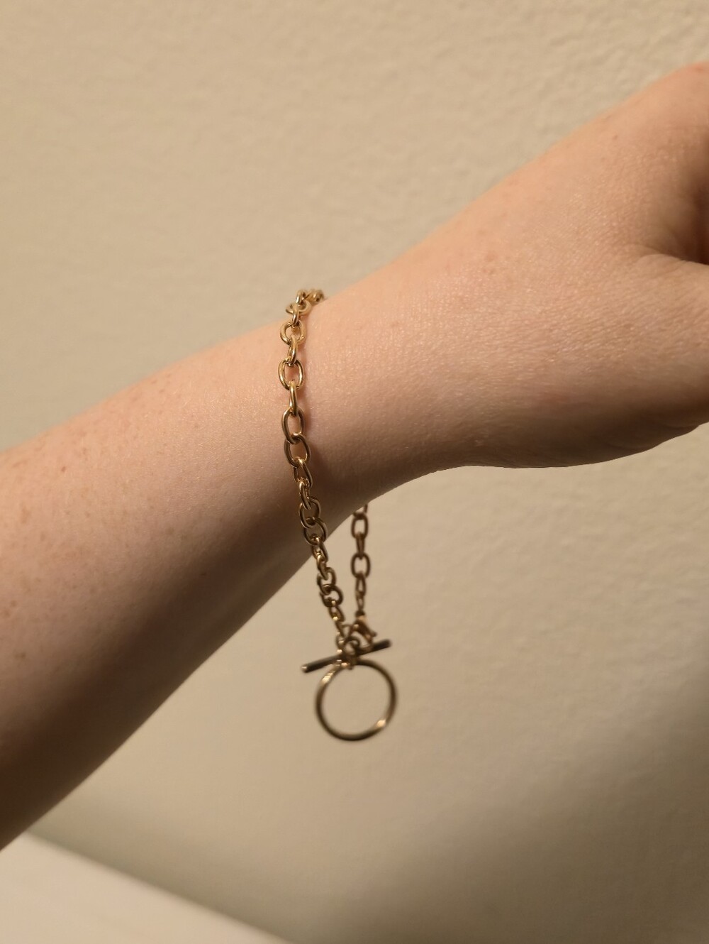 Gold Link Chain Toggle Bracelet - Women Jewelry